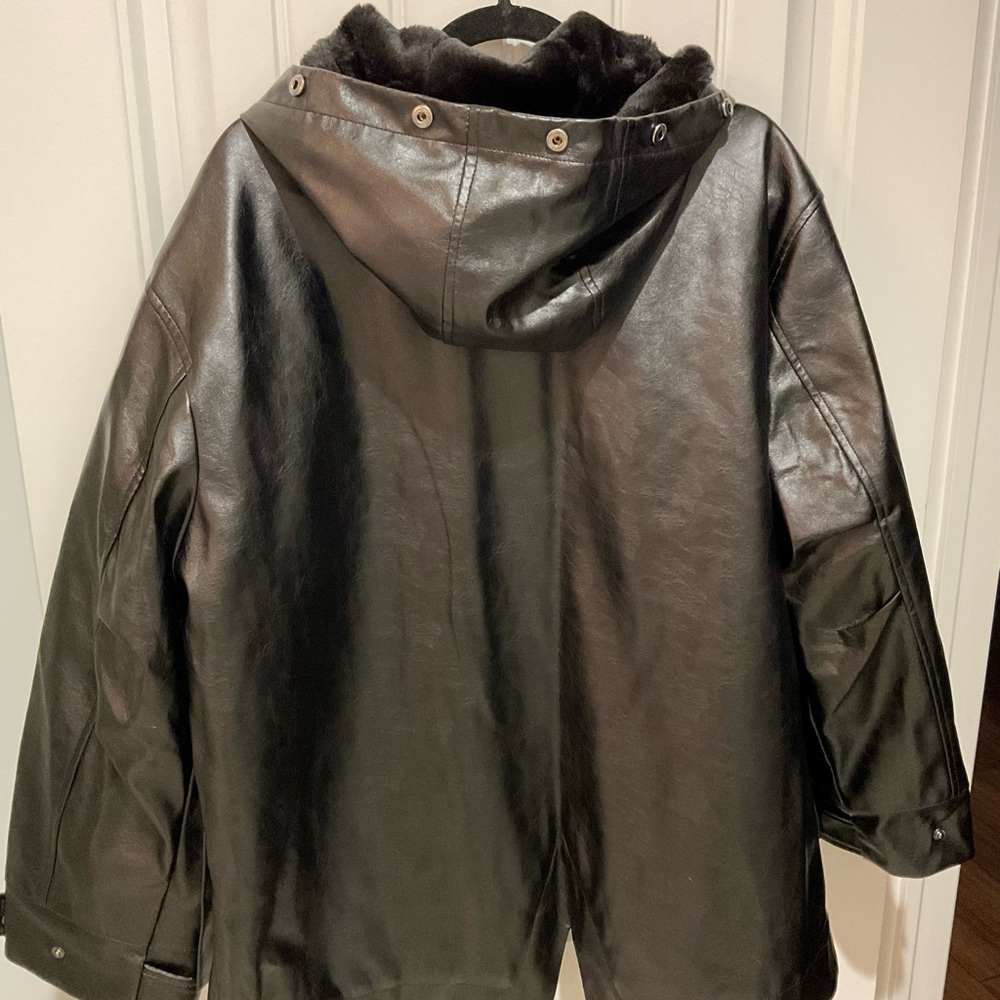 Pilcro Black Faux Fur Hooded Jacket - Picture 12 of 12